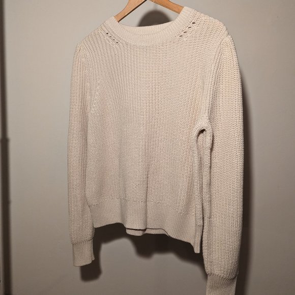 GAP beige knit pullover sweater with balloon sleeves size L - Picture 1 of 6